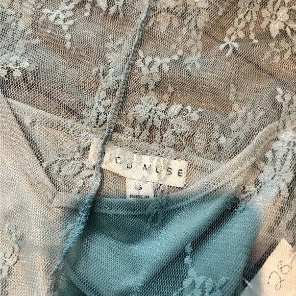 Womens Miou Muse Sheer Floral Lace Top with Camisole Size Small NWT - Picture 5 of 5